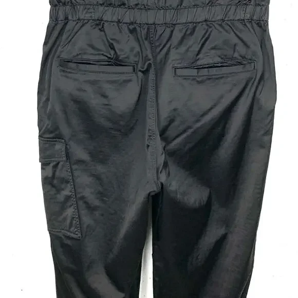 J Brand Piper Jogger Pant Black Cotton Blend Elasticized Paper Bag Waist Size 30 - Picture 12 of 13